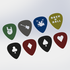 efrqeart.png Archivo STL Pack de selección de púas de guitarra・Diseño para descargar y imprimir en 3D