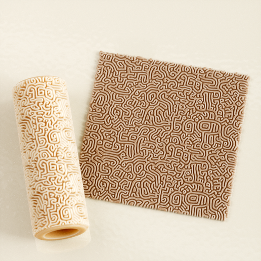 Organic Maze Texture Roller STL File – Seamless Pattern – Digital Download