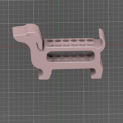 waldi01a.jpg STL-Datei STIFTE-DACKEL Waldi FÜR 10 BUNTSTIFTE BIS DURCHMESSER. 12.6 MM・Modell zum Herunterladen und 3D-Drucken