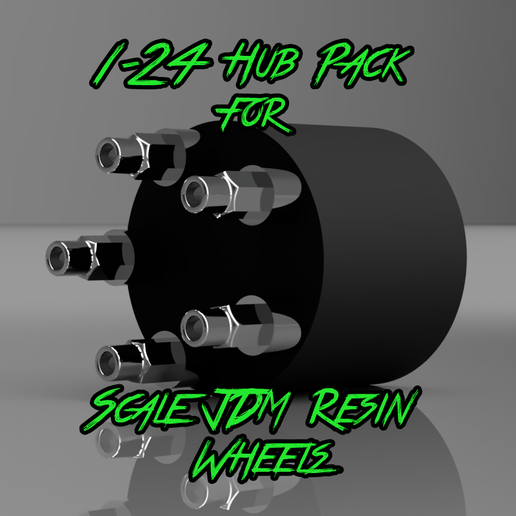 1/24 Hub Pack for Scale JDM Resin Wheels 3D model