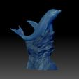 Shop2.jpg Dolphin on the rock STL 3D print model High-Polygon The file is easy to print without any supports!