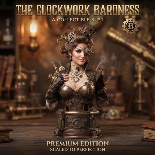 The Clockwork Baroness - Steampunk Collectible Bust