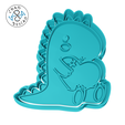 Kawaii_8cm_2pc_08_C.png Dino - Lovely Animals (no 8) - Cookie Cutter - Fondant - Polymer Clay
