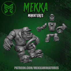 —, < () eee a Ca Q PATREON.COM/MEKKAMINIATURES STL file Orc Driver・3D printing template to download