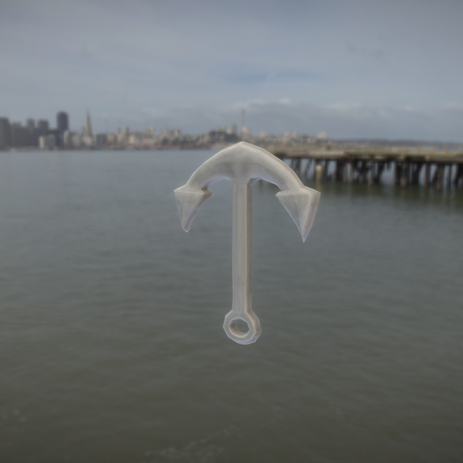 Hand Painted Anchor 3D model preview