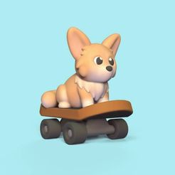 Cod1472-DogSkateboard-2.jpeg Fichier 3D Skateboarding pour chiens・Modèle à télécharger et à imprimer en 3D, Usagipan3DStudios