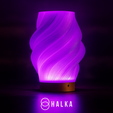 11.png Элегантная современная спиральная светодиодная настольная и ночная лампа с фиолетовым свечением | 3D-печатный светильник для домашнего декора | стильное окружающее освещение для спальни, рабочего стола и жилых помещений