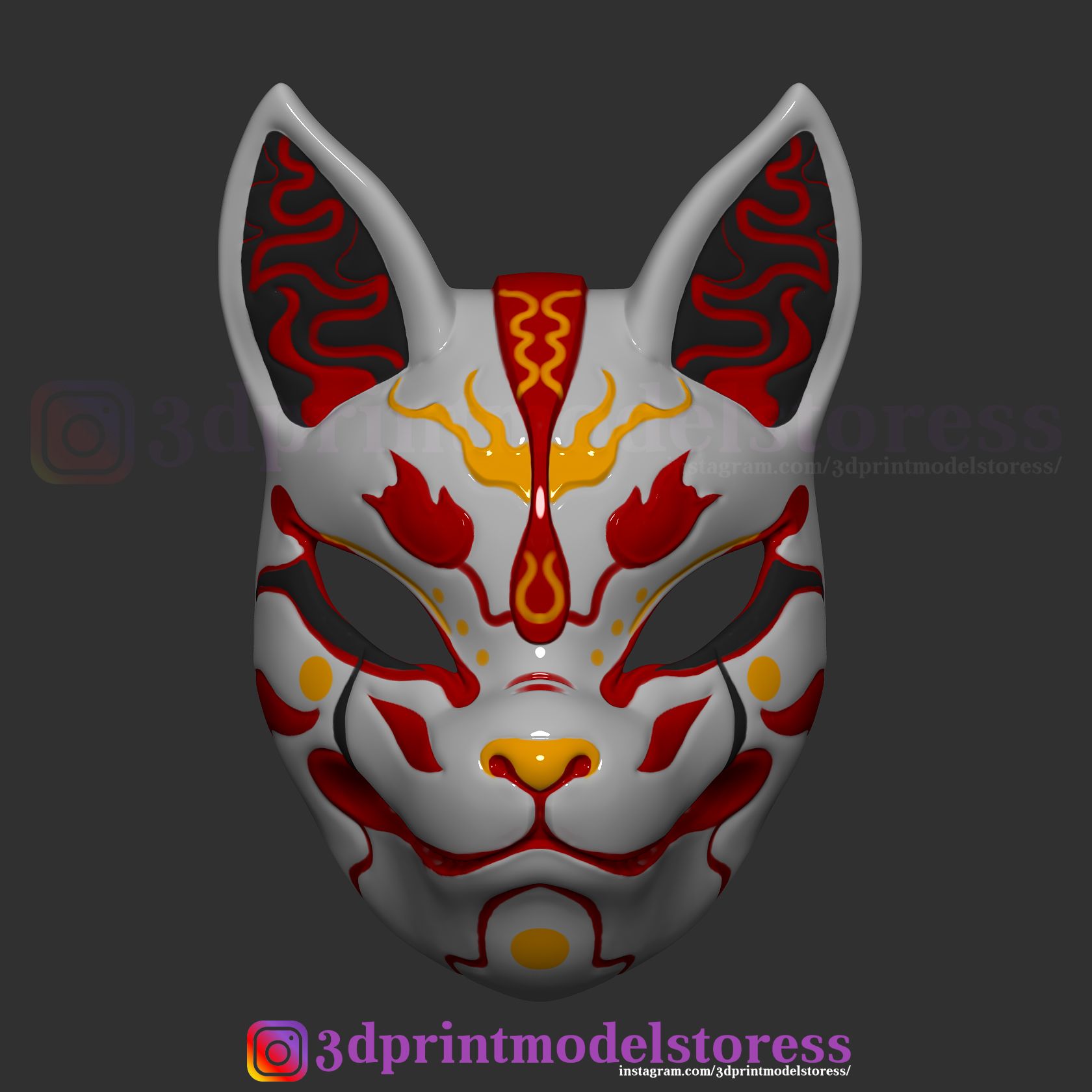 Download file Japanese Fox Mask Demon Kitsune Costume Cosplay Helmet ...