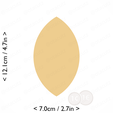 almond~4.75in-cm-inch-cookie.png Almond Cookie Cutter 4.75in / 12.1cm