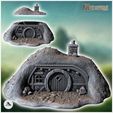 2.jpg Hobbit house under ground with round door, fireplace and wooden barrier (30) - Medieval Middle Earth Age 28mm 15mm RPG Shire