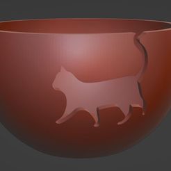 Cat-Bowl.jpg STL file Cat Yarn Bowl・3D printing design to download