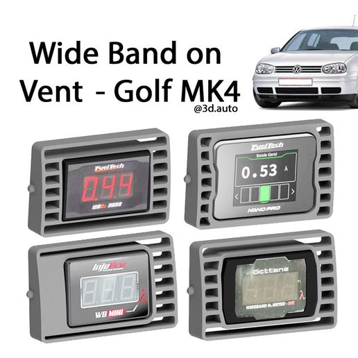 🏌️ Wideband Vent Pod - VW Golf MK4・ 3D File for 3D printing・Cults