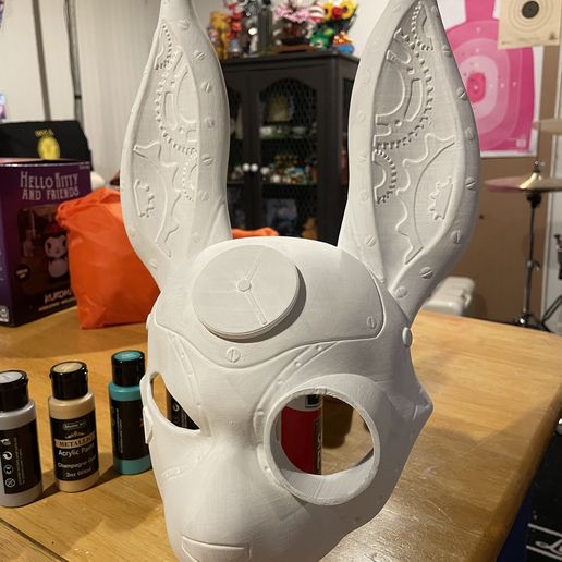 3D printed STEAMPUNK RABBIT MASK FROM ALICE IN WONDERLAND STL FILE ...