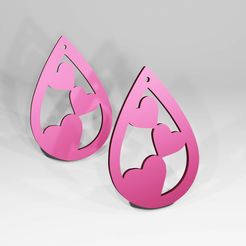 H2.jpg Fichier STL BOUCLE D'OREILLE COEUR - PORTE-CLÉS COEUR・Plan pour impression 3D à télécharger