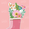 Untitled_Artwork-58.png Wellington Boots Floral Cookie Cutter
