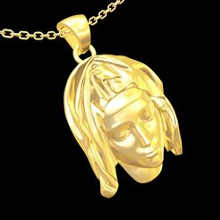 Head-Mary-Michelangelo-Sculpture-pendant-jewelry-gold-necklace-medallion-3d-print-model-01.jpg Archivo STL Cabeza María Miguel Ángel Escultura colgante joyería collar de oro medallón modelo de impresión 3d・Modelo imprimible en 3D para descargar