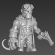 1.png Hellboy Keychain STL File, Stylized Superhero Keyring Accessory