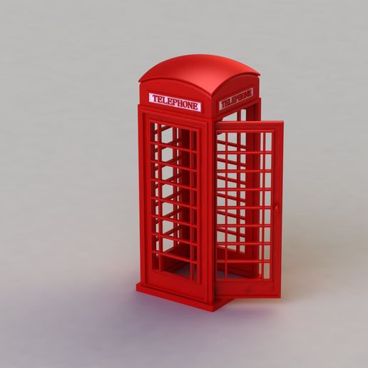 1.jpg London Telephone Box STL | Retro British Phone Booth 3D Print