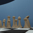 4White.png Twisted Chess Set Unique Hollow