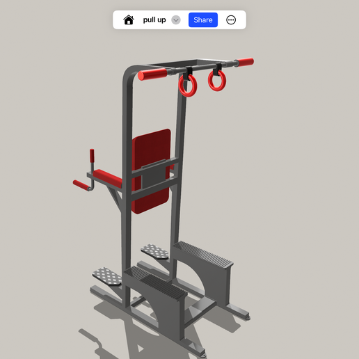 🚉 Pull-Up Dip Station – Gym Equipment 3D Model (STL STEP