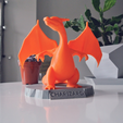 3D printing 3D model Pokemon STL file Charizard Statue_with_Stand7.png Charizard Statue with Stand