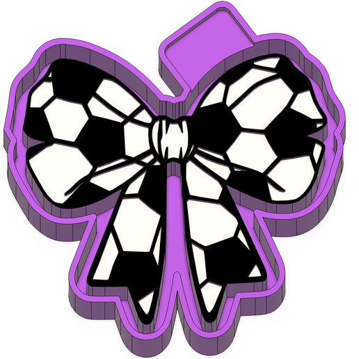 Football Coquette Bow Freshie STL Mold Housing 3D model