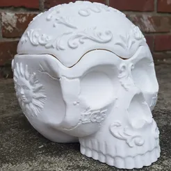 Tazón y Tapa Calavera Ouija. Bombonera de Halloween, decoración