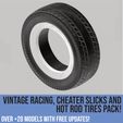 Tires_page-0022.jpg Pack of vintage racing, cheater slicks and hot rod tires for scale autos and dioramas! Scalable models