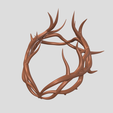 WIREFRAME_1200_1200_18.png Regal Antler Crown 3D Print Model for Cosplay & Home Decoration