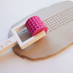 Geflecht.jpg STL-Datei STAMP ROLLER FOR POTTERY - Braid・Design zum Herunterladen und 3D-Drucken