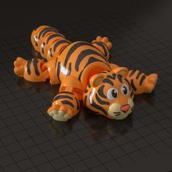 Tiger_V01.jpg Print In Place Articulated Baby Tiger