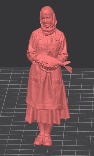 Girl bringing food for the nativity scene - 3D model önizlemesi