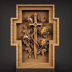 CRUZ ROSAS (2).jpg Fichier STL gratuit L'ÉPÉE DES ROSES CROISÉES・Design pour imprimante 3D à télécharger