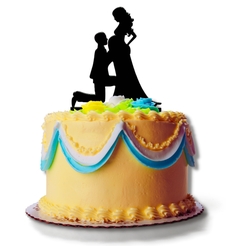 T9-cake-topper-con-embarazada.png STL file Cake topper couple with pregnant - pregnant couple wedding・3D printer model to download, digicuts3d