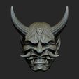4.jpg Hannya Mask Pendant Magnet 7 Oni Mask Samurai Mask 3D print model