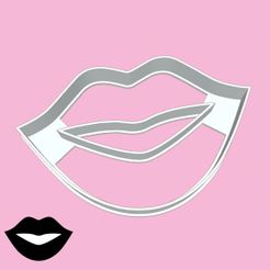 09-1-1.jpg Archivo STL Cortadores de galletas Barbie - #09 - labios de barbie (estilo 1)・Idea de impresión 3D para descargar