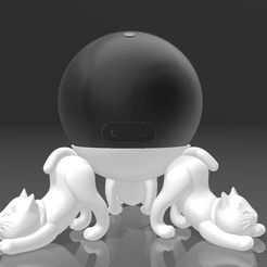 ALEXA_ECHO_DOT_5_3_LITLLE_CATS.jpg Archivo STL Soporte Alexa Echo Dot 4a y 5a Geração 3 Little Cats・Plan de impresión en 3D para descargar