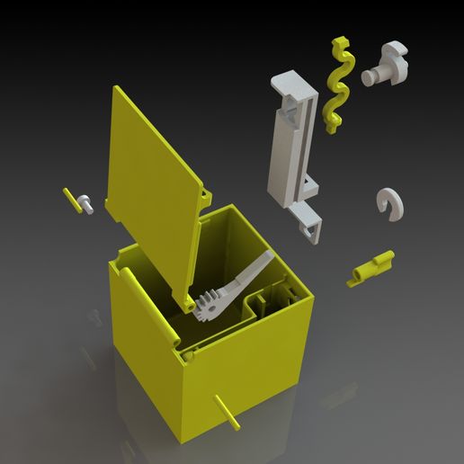 STL file Automatic opening cubic box V02d 📦 ・Template to download and ...