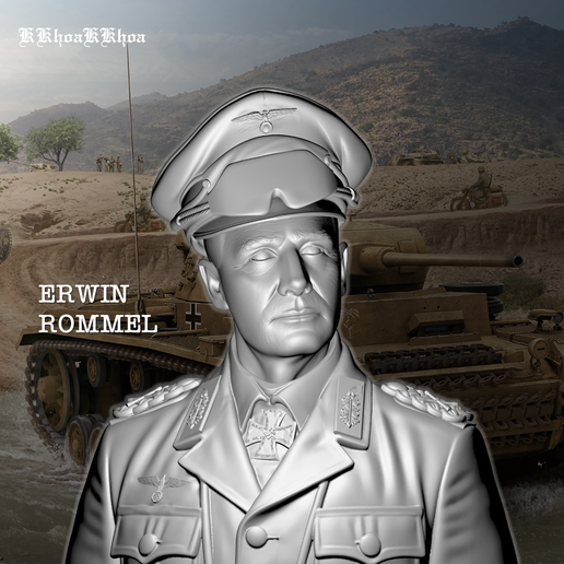 🧸 WW2 Erwin Rommel (Realistic)・ STL File for 3D printing・Cults
