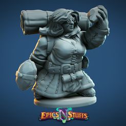 Dwarven_Artificer_1.jpg Archivo STL Miniaturas de Artificante Femenino Enano - precomprendido・Modelo para descargar y imprimir en 3D