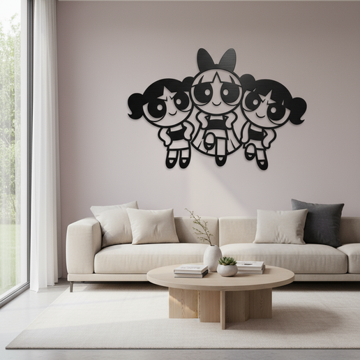 Cute Super Trio – Chibi Hero Silhouette - 3D model önizlemesi