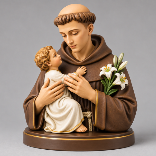 Saint Anthony of Padua Catholic Bust 3D Printable STL