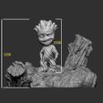 GR_01.jpg Baby Groot Sculpture 3D Print Model - STL Files for 3D Printing