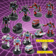 Transformers-Autobot-warriors-1-Splash-Prints-Cults.png Tripulación de apoyo del robo-coche 1: Steelskin, Med-Bay y Trailblazer.