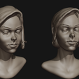 6.png Archivo STL Rostro femenino estilizado・Plan imprimible en 3D para descargar