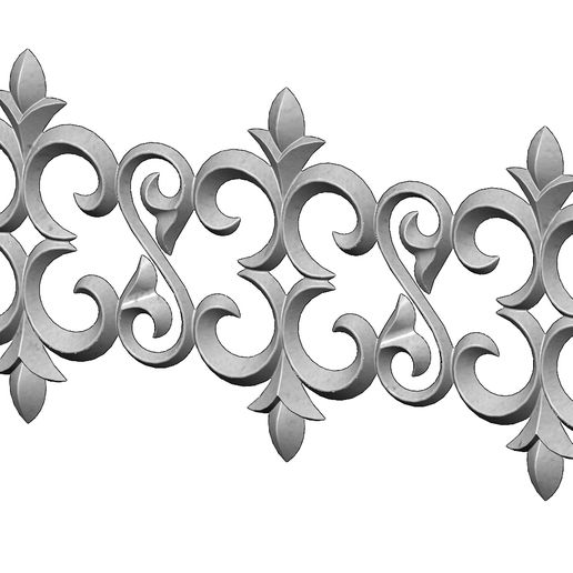 F-M-3-01.JPG Floral scroll pattern relief strip