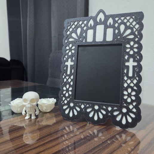 Portarretrato día de muertos velas