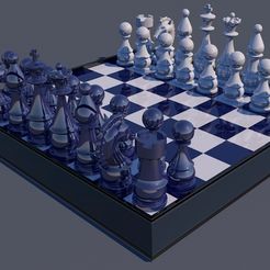1.jpg Chess Board Game 3D Print Ready