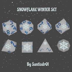 Portada.png Snowflake dice (Thematic winter dice set)