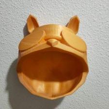 Chien3.jpg Бесплатный STL файл Собака с открытой пастью на стене・Модель 3D-принтера для скачивания